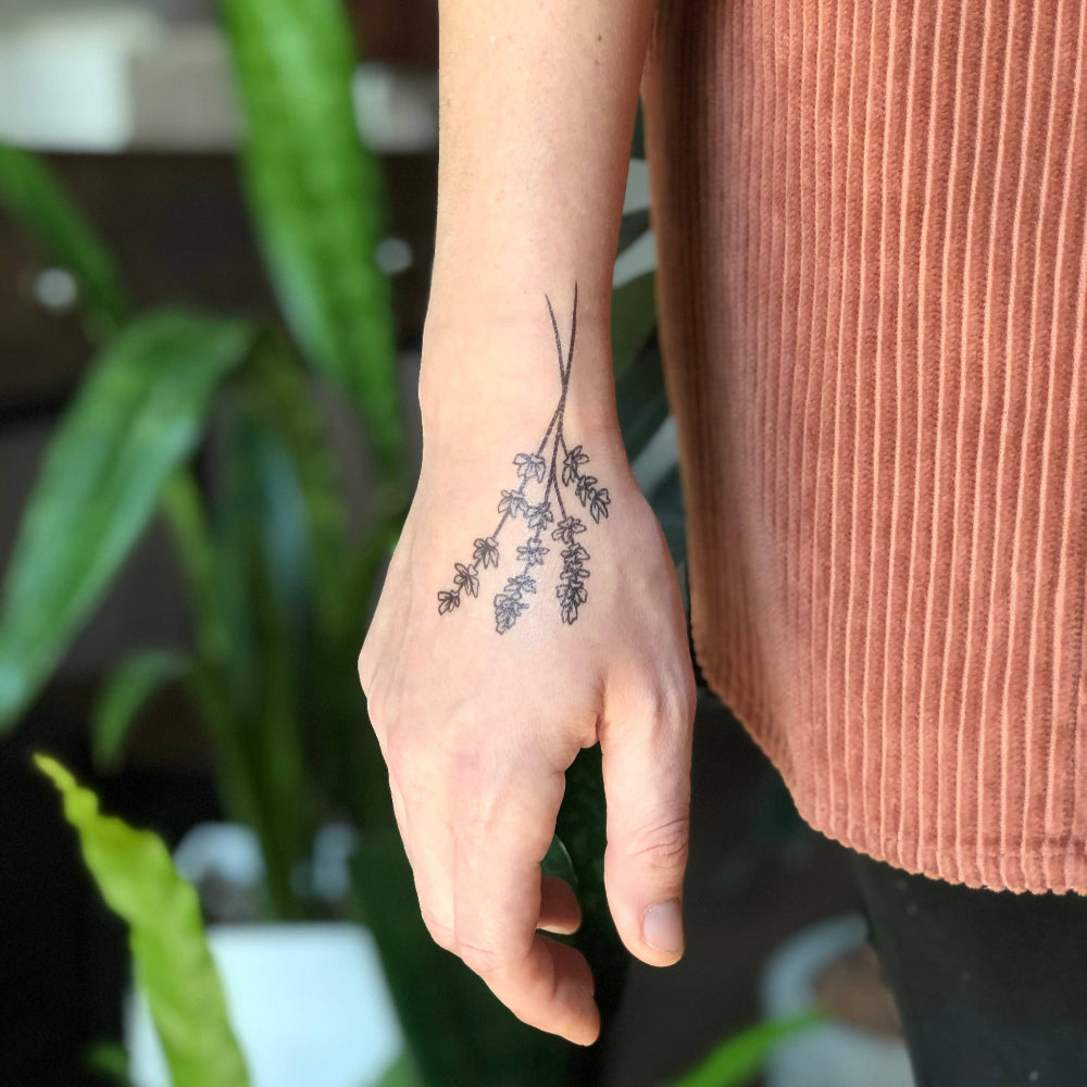 Lavender Temporary Tattoo