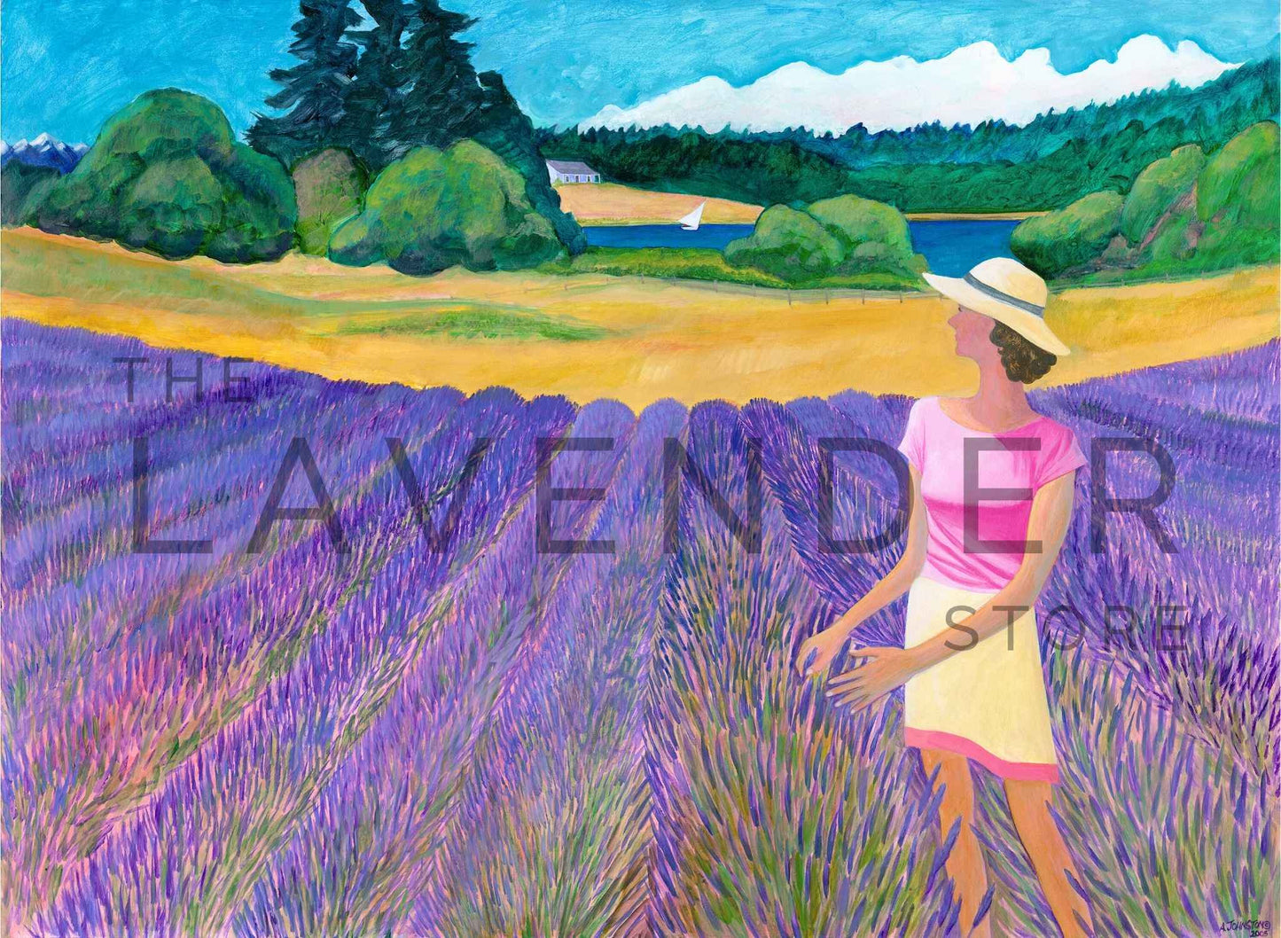 Lavender Morning Breeze - Print displaying delicate lavender blooms swaying in a gentle morning breeze