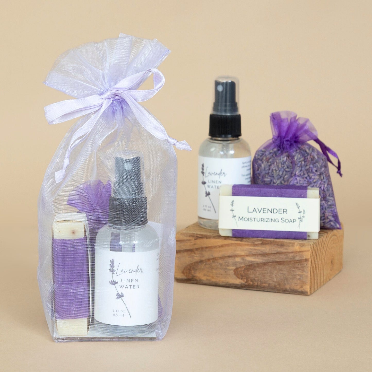 Mini Lavender Gift beautifully arranged with fresh lavender sprigs, perfect for thoughtful gifting or home decor.