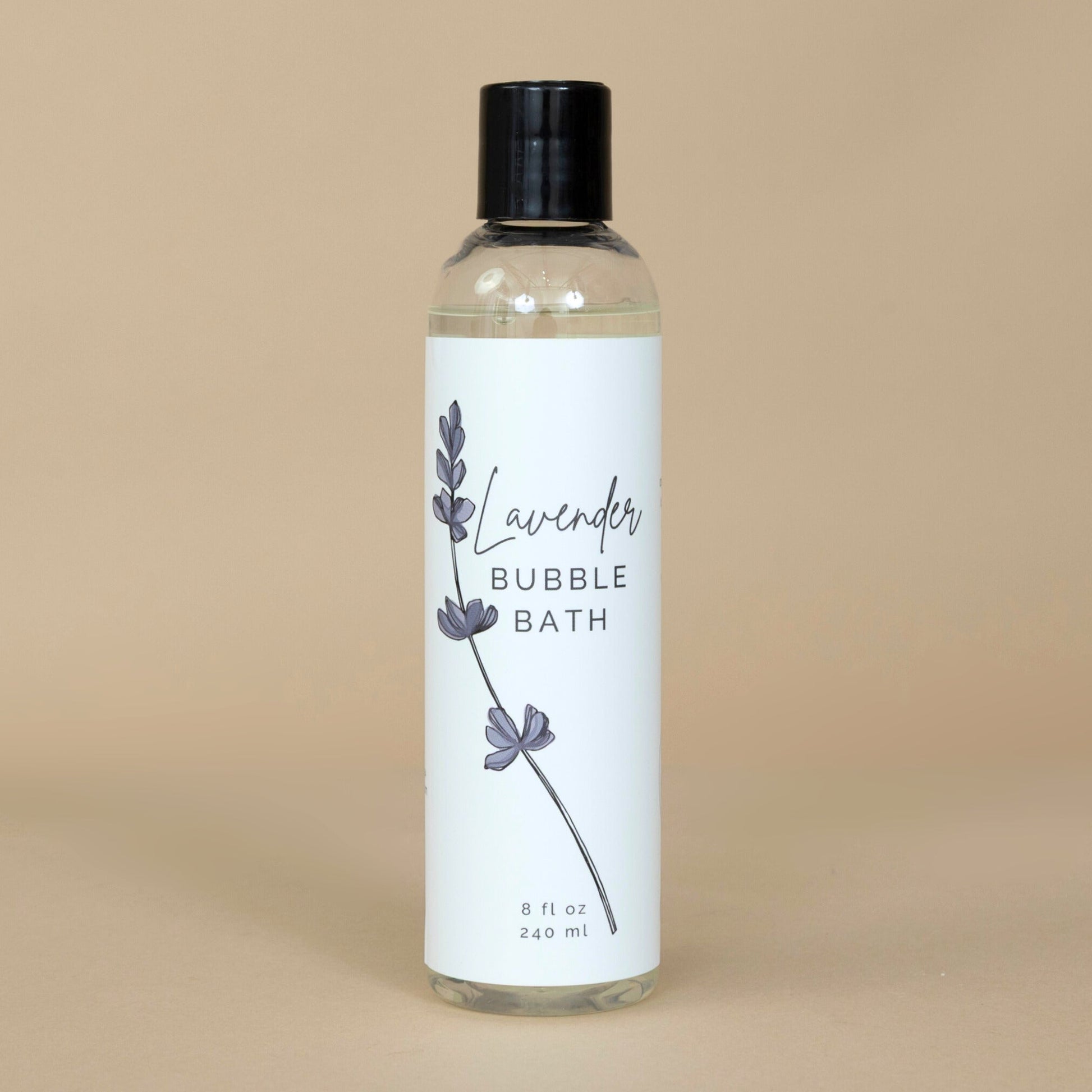 Lavender Bubble Bath featured in a stylish arrangement, emphasizing the luxurious bath experience
