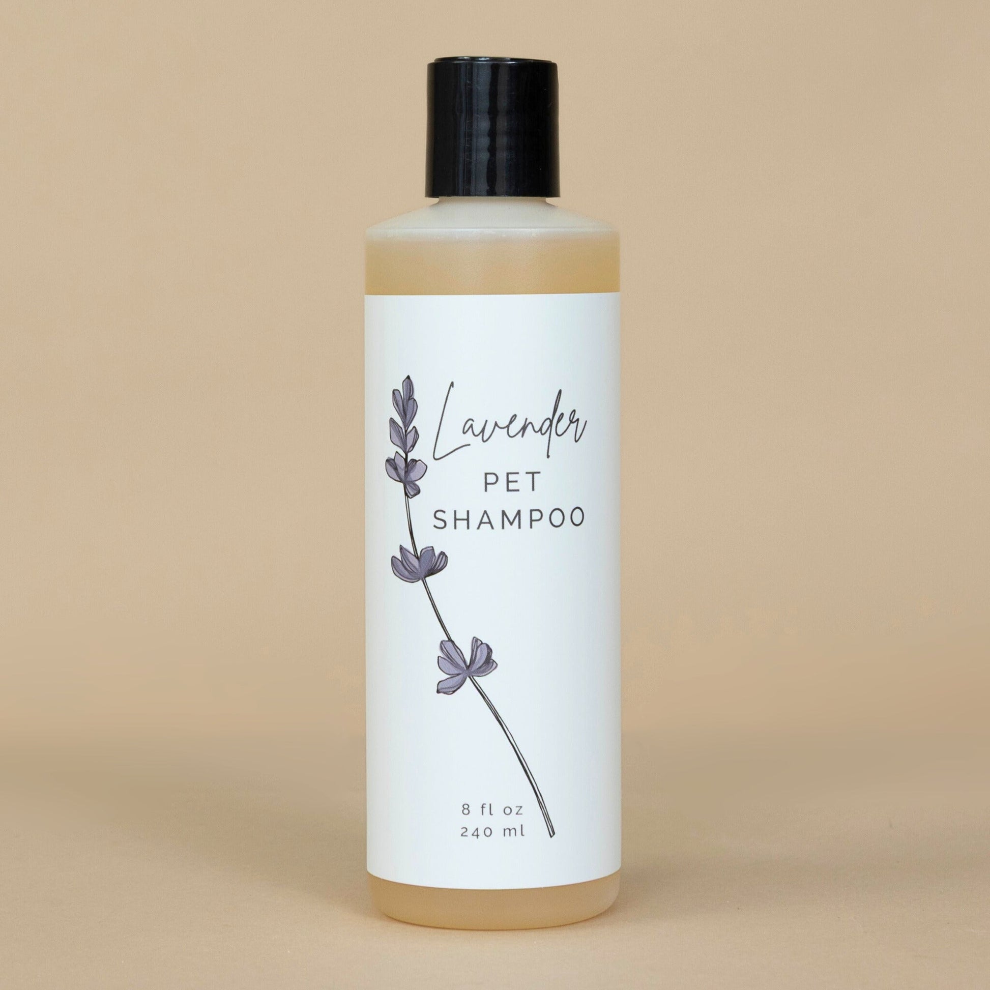 Lavender Pet Shampoo bottle featuring calming formula for gentle pet cleansing