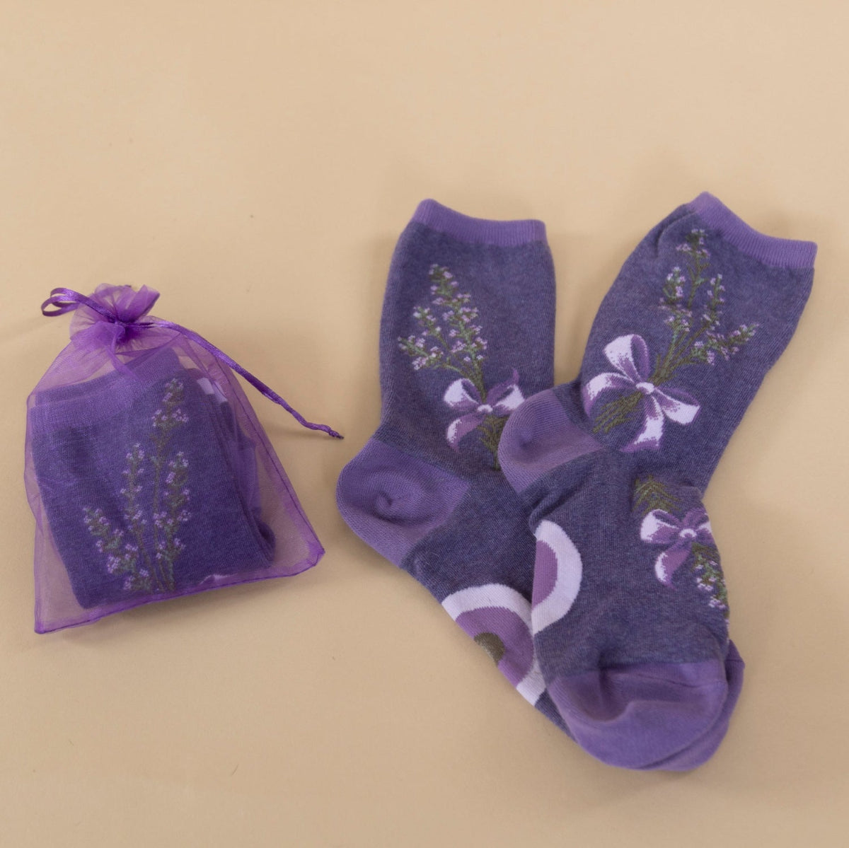 Lavender Socks close-up showing detailed knit texture and quality finishing.