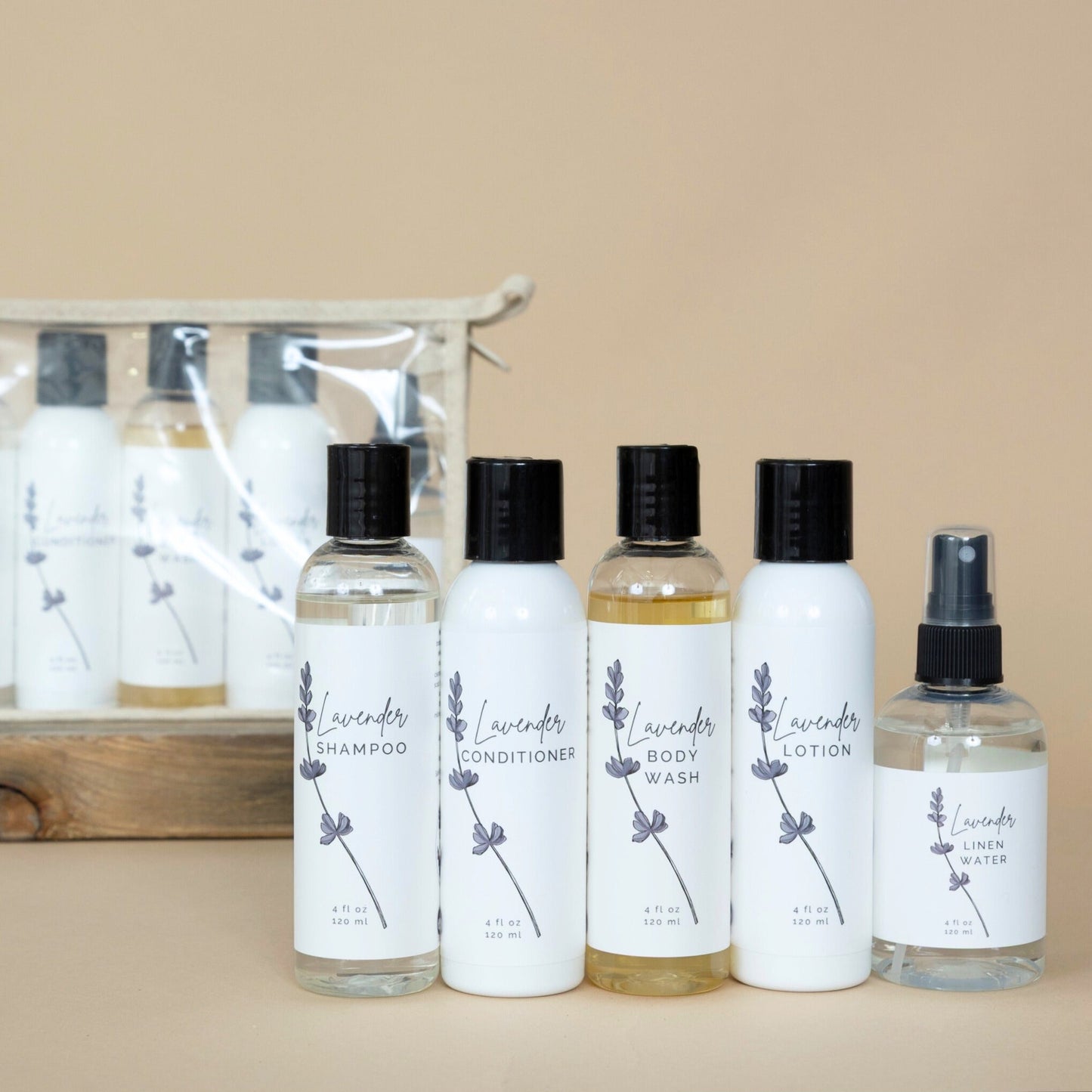 Lavender Weekender Collection personal care gift box featuring relaxing lavender-infused wellness products.