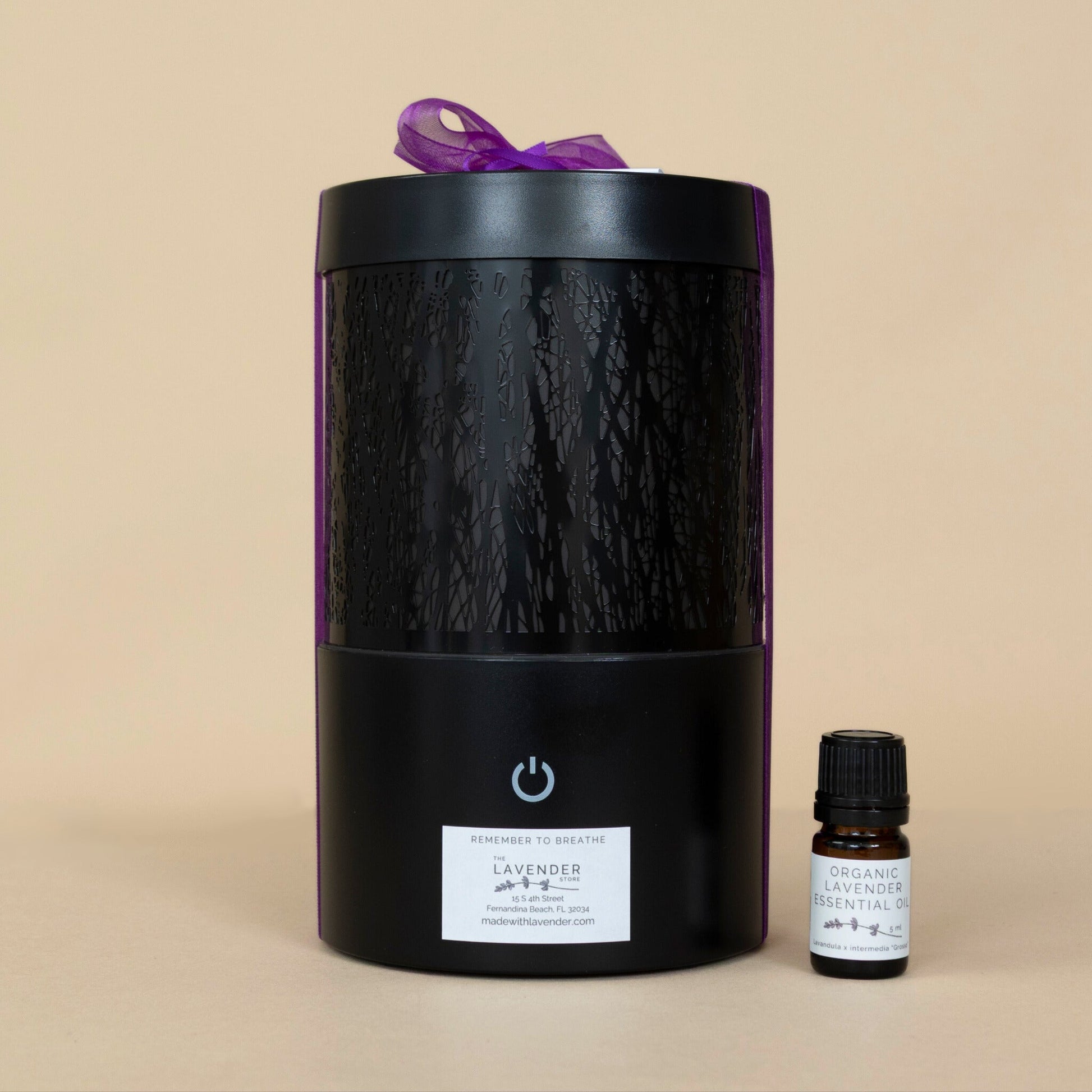 Ultrasonic Diffuser Aromatherapy Kit featuring lavender diffuser and organic lavender essential oil for calming ambiance