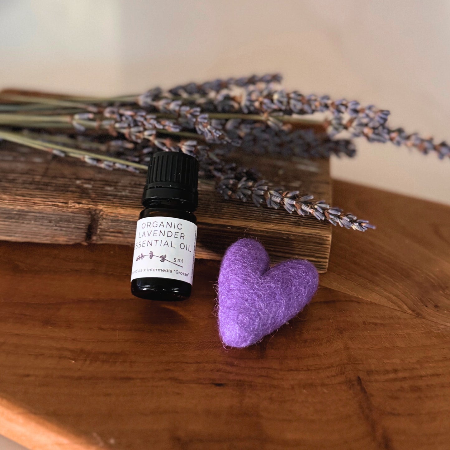 Purple Felt Heart with Essential Oil