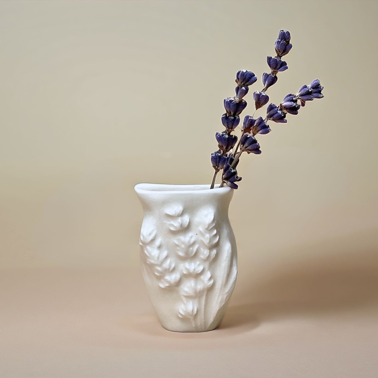 Lavender Vase - White